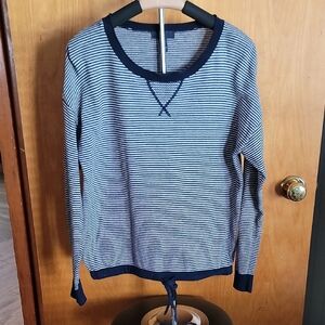 Gap Navy Blue and White Striped Pull Over Top